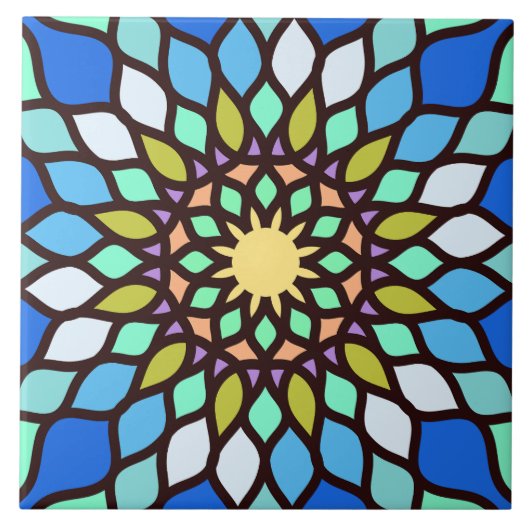 Beautiful islamic mosaic pattern tile タイル (正面)