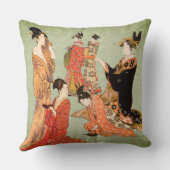 Beautiful Japanese Art Design Throw Pillows クッション (裏面)
