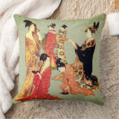 Beautiful Japanese Art Design Throw Pillows クッション (ブランケット)