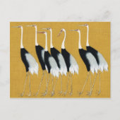 Beautiful Japanese Red Crown Cranes by Ogata Korin ポストカード (正面)