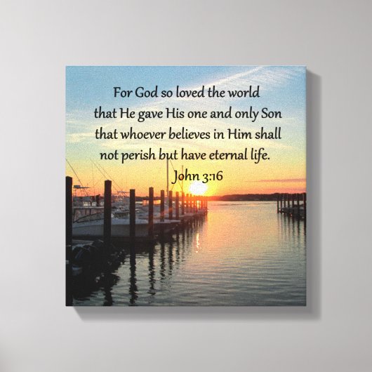 BEAUTIFUL JOHN 3:16サンセットフォトデザイン キャンバスプリント (正面)