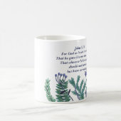 Beautiful John 3:16 Pretty Floral Christian Quote コーヒーマグカップ (中央)