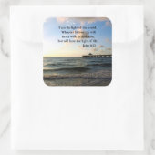 BEAUTIFUL JOHN 8:12写真デザイン スクエアシール (バッグ)