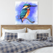 Beautiful Kingfisher Bird 絵画's Canvas Print キャンバスプリント (インサイチュ (寝室))