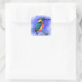 Beautiful Kingfisher Bird Stickerギフト スクエアシール (バッグ)