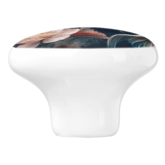 Beautiful Koi Fish Pond Knobs and Pulls セラミックノブ (側面)