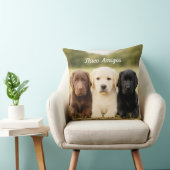 Beautiful Labrador Trio Puppy Personalized クッション (椅子)