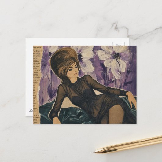 Beautiful Lady from 1969 Collage  ポストカード (正面/裏面インサイチュ)