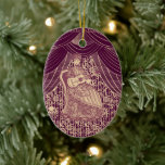 Beautiful lady with guitar セラミックオーナメント<br><div class="desc">Vector,  imitation engravings.Artist by Zolotareva.</div>