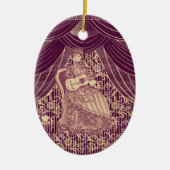 Beautiful lady with guitar セラミックオーナメント (正面)