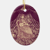 Beautiful lady with guitar セラミックオーナメント (裏面)