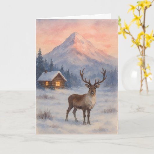 Beautiful landscape Xmas card カード (黄色い花)