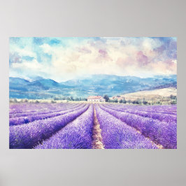 Beautiful lavender fields ポスター