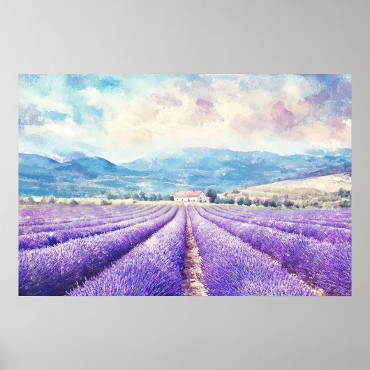 Beautiful lavender fields ポスター (正面)