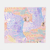 Beautiful Leopard Seamless Pattern illustration Ar フリースブランケット (正面(横))