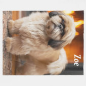Beautiful Lhasa Apso Personalized フリースブランケット (正面(横))