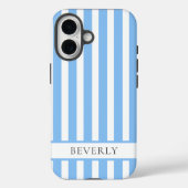 Beautiful Light Blue Striped Personalized Case-Mate iPhoneケース (裏面)