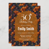 Beautiful Lilies Accent Adult Birthday 招待状 (正面/裏面)