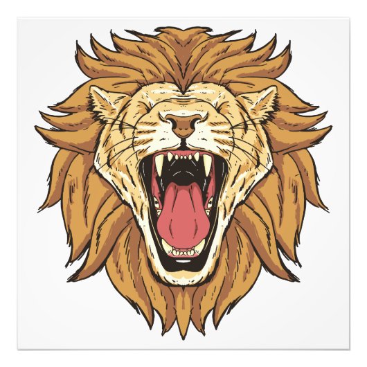 beautiful lion head design フォトプリント            (正面)