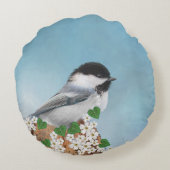 Beautiful Little Bird & Flowers Personalized ラウンドクッション (裏面)