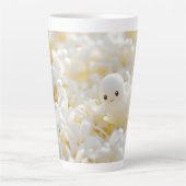 Beautiful little ghosts among white flowers カフェラテマグ (正面)