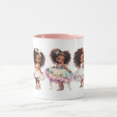 Beautiful little girls on romantic mug マグカップ (中央)