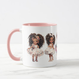 Beautiful little girls on romantic mug マグカップ