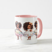 Beautiful little girls on romantic mug マグカップ (正面右)