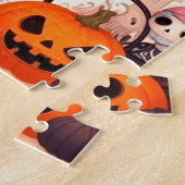 Beautiful little witch halloween party ジグソーパズル (側面)