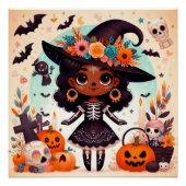 Beautiful little witch halloween party ポスター (正面)