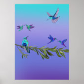 Beautiful love birds wall art poster ポスター (正面)