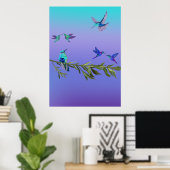 Beautiful love birds wall art poster ポスター (ホームオフィス)