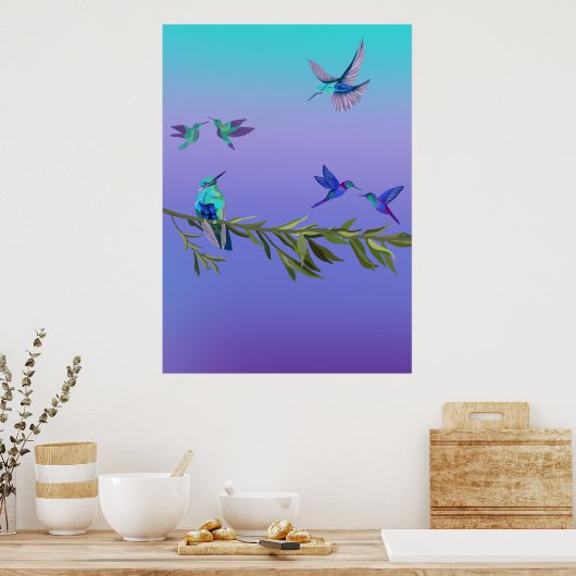 Beautiful love birds wall art poster ポスター (キッチン)