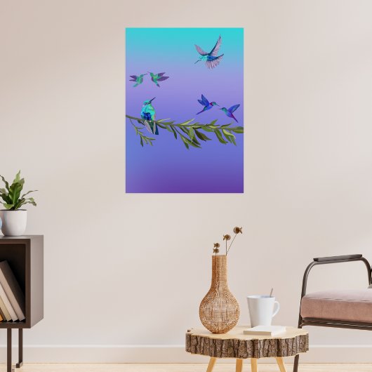 Beautiful love birds wall art poster ポスター (リビング3)