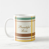 Beautiful Love Cozy Tartan Plaid コーヒーマグカップ (左)
