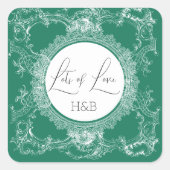 Beautiful Love Green Sticker スクエアシール (正面)