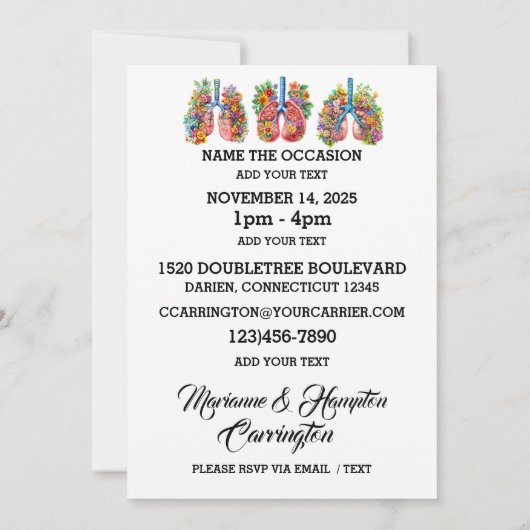 Beautiful Lungs 招待状 (裏面)