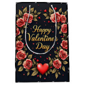 Beautiful Luxury Floral Love Modern Collection ミディアムペーパーバッグ (正面)