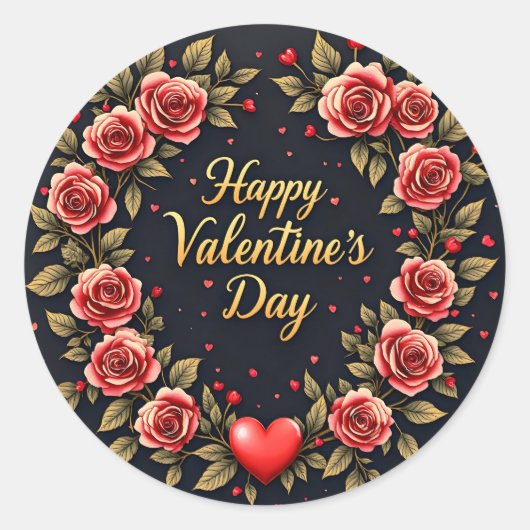 Beautiful Luxury Floral Love Modern Collection ラウンドシール (正面)