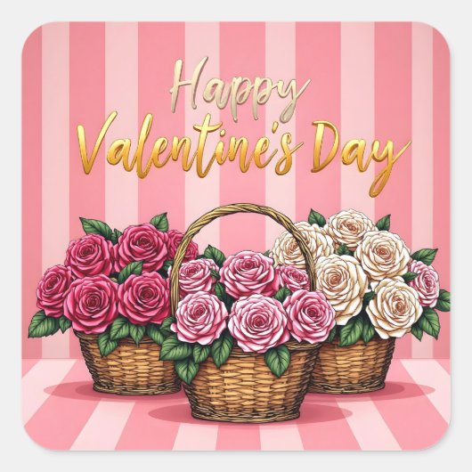 Beautiful Luxury Floral Love Popular Collection スクエアシール (正面)