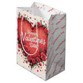 Beautiful Luxury Floral Love Trendy Collection ミディアムペーパーバッグ (裏面アングル)