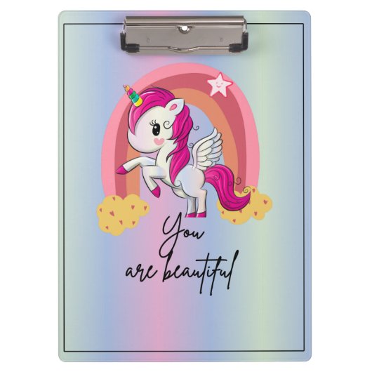 Beautiful magical unicorn クリップボード (正面)