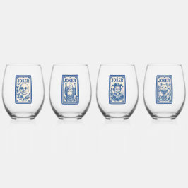 Beautiful Mahjong Joker Wine Glasses ステムなしワイングラス