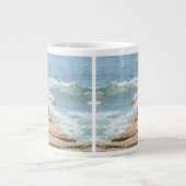 Beautiful Maine Coast Acadia Seagulls ジャンボコーヒーマグカップ (正面)