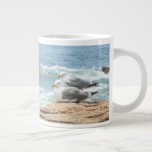 Beautiful Maine Coast Acadia Seagulls ジャンボコーヒーマグカップ (右)