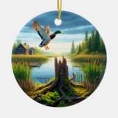 Beautiful Mallard Duck Keepsake セラミックオーナメント (正面)