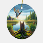 Beautiful Mallard Duck Keepsake セラミックオーナメント (左)