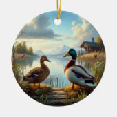 Beautiful Mallard Ducks Keepsake セラミックオーナメント (正面)