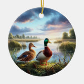 Beautiful Mallard Ducks Keepsake セラミックオーナメント (正面)