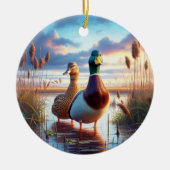 Beautiful Mallard Ducks Keepsake セラミックオーナメント (正面)